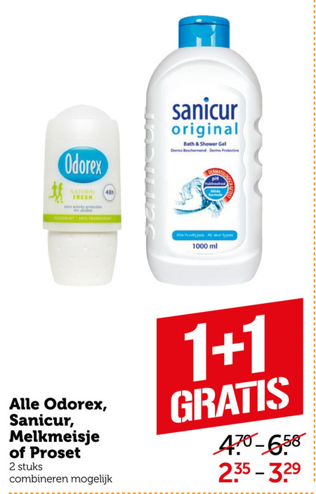 Sanicur   deodorant, douchegel folder aanbieding bij  Coop - details