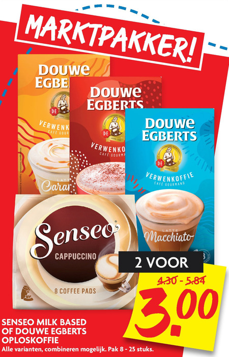 Douwe Egberts Senseo   koffiepad, oploskoffie folder aanbieding bij  Dekamarkt - details