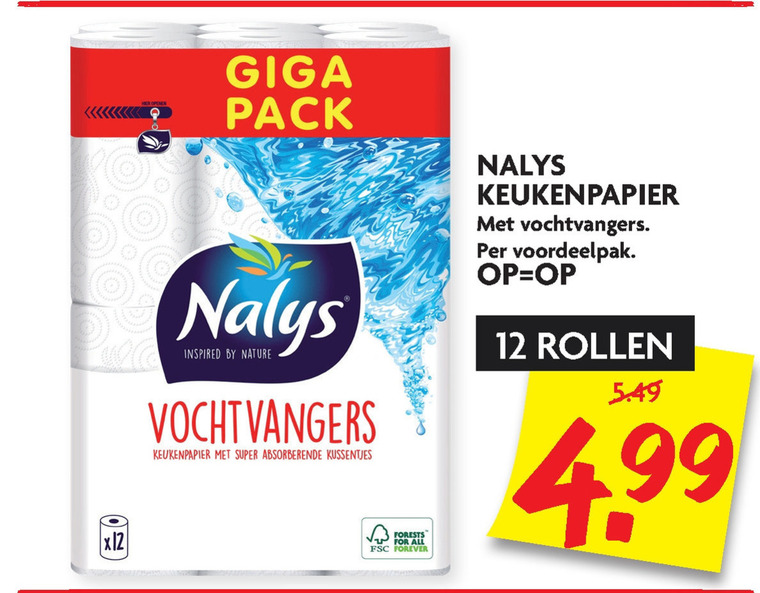 Nalys   keukenpapier folder aanbieding bij  Dekamarkt - details