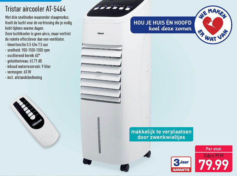 Tristar   luchtkoeler folder aanbieding bij  Aldi - details