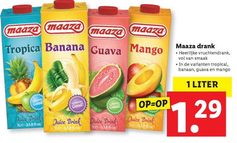 Maaza   fruitdrank folder aanbieding bij  Lidl - details