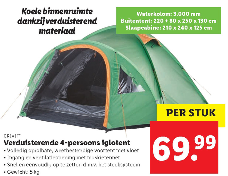 Economisch Verduisteren Brawl Crivit tent folder aanbieding bij Lidl - details