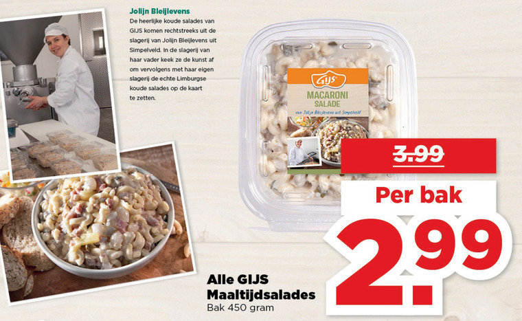 Gijs   maaltijdsalade folder aanbieding bij  Plus - details