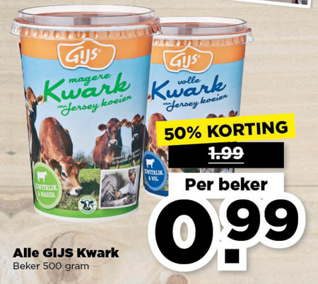 Gijs   kwark folder aanbieding bij  Plus - details