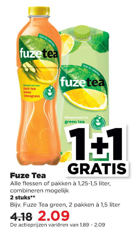 Fuze Tea   ice tea folder aanbieding bij  Plus - details