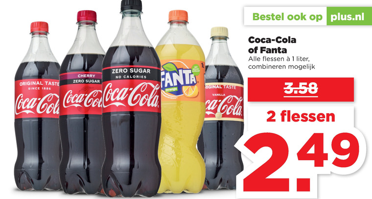 Coca-Cola   cola, frisdrank folder aanbieding bij  Plus - details