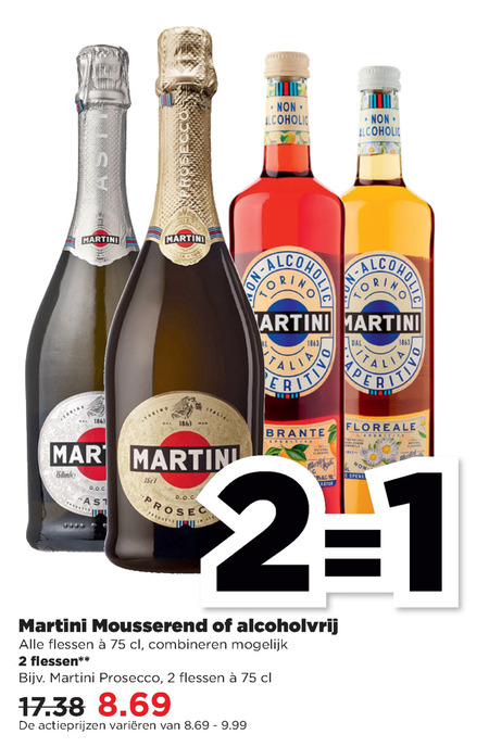 Martini   prosecco folder aanbieding bij  Plus - details