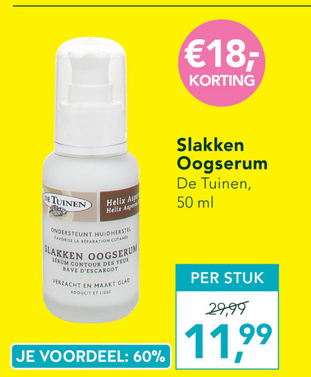 De Tuinen Huismerk   oogserum, slakkenslijmgel folder aanbieding bij  Holland & Barrett - details