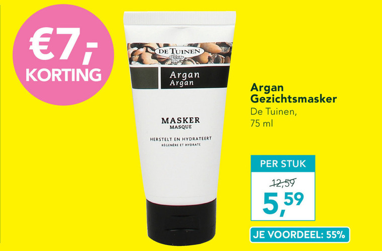 De Tuinen Huismerk   gezichtsmasker folder aanbieding bij  Holland & Barrett - details