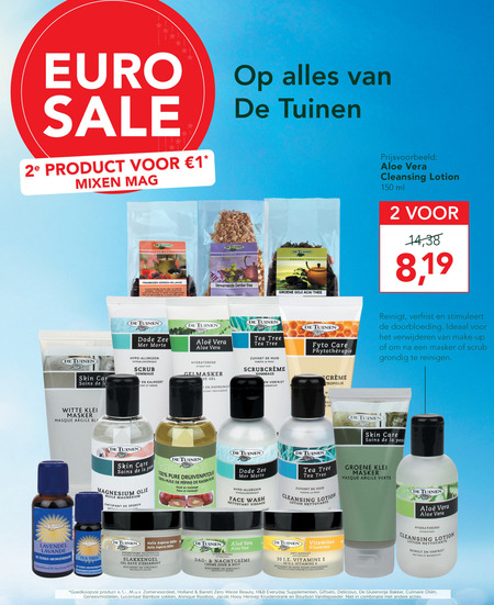 De Tuinen Huismerk   reinigingslotion folder aanbieding bij  Holland & Barrett - details