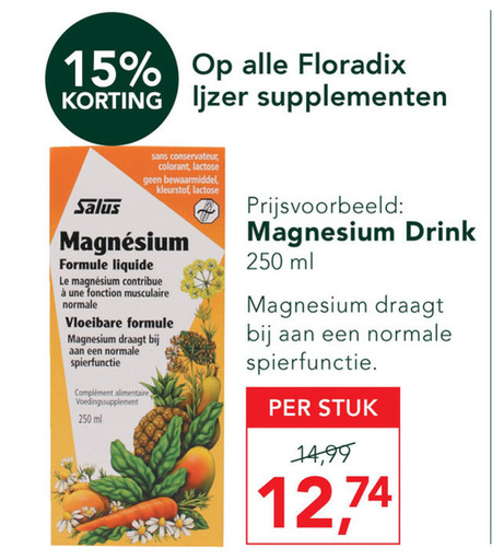 Floradix   voedingssupplement folder aanbieding bij  Holland & Barrett - details