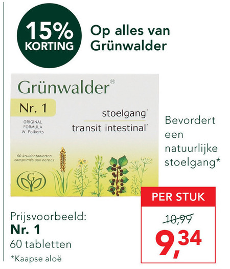 Grunwalder   voedingssupplement folder aanbieding bij  Holland & Barrett - details