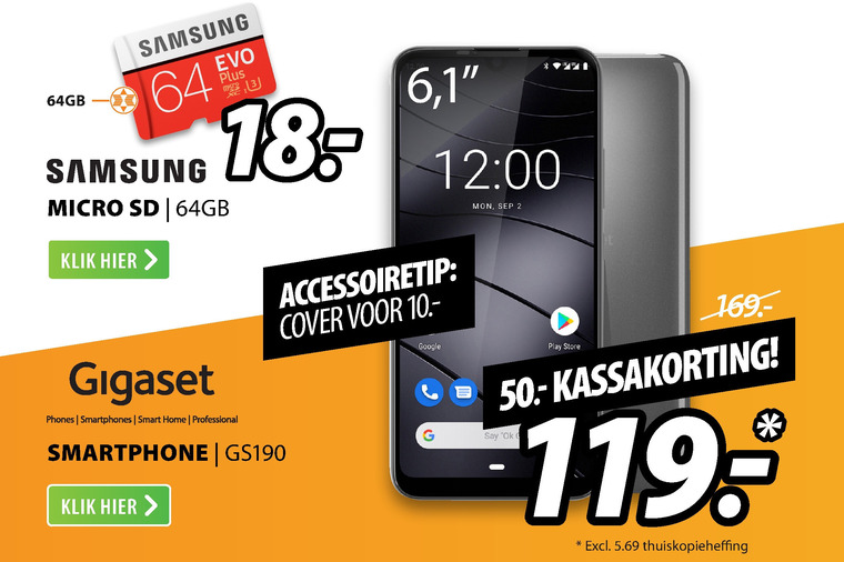 Gigaset   simlock vrije mobieltje folder aanbieding bij  Expert - details