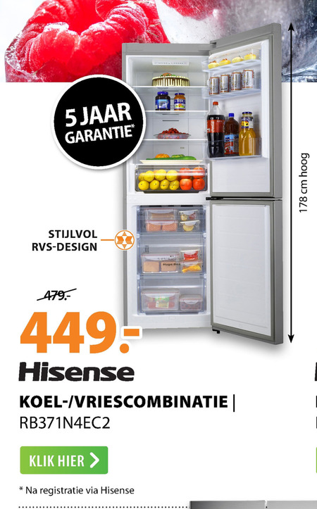 Hisense   koelvriescombinatie folder aanbieding bij  Expert - details