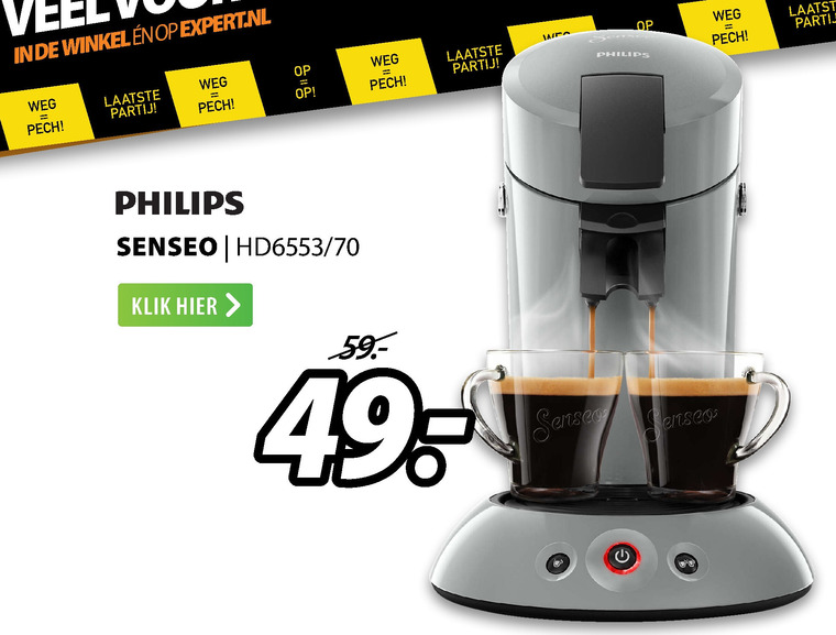 Philips   koffiepadmachine folder aanbieding bij  Expert - details