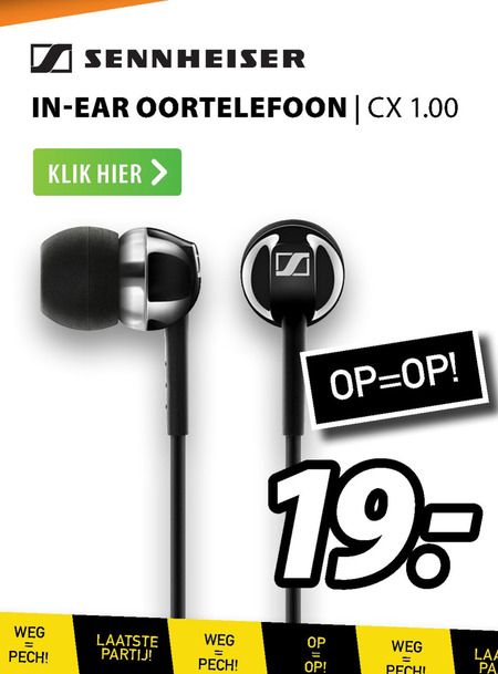 Sennheiser   oortelefoon folder aanbieding bij  Expert - details