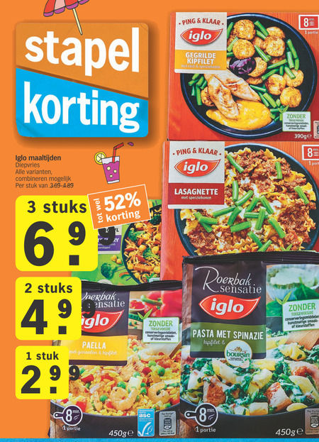 Iglo   diepvriesmaaltijd folder aanbieding bij  Albert Heijn - details