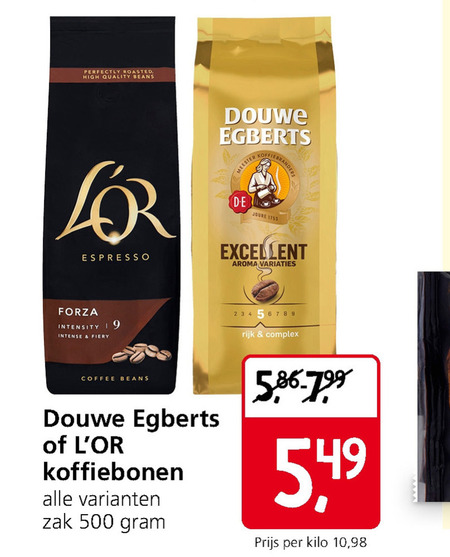 Douwe Egberts   koffiebonen folder aanbieding bij  Jan Linders - details