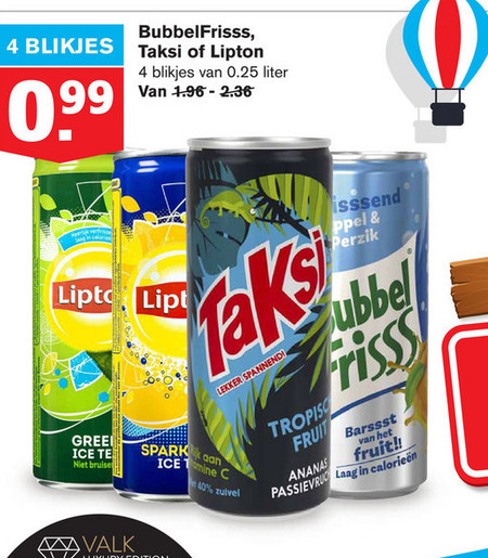 Taksi   fruitdrank, ice tea folder aanbieding bij  Hoogvliet - details