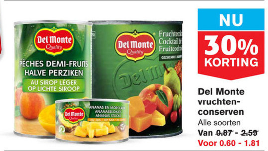 Del Monte   fruitconserven folder aanbieding bij  Hoogvliet - details