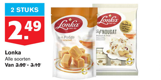 Lonka   fudge, noga folder aanbieding bij  Hoogvliet - details