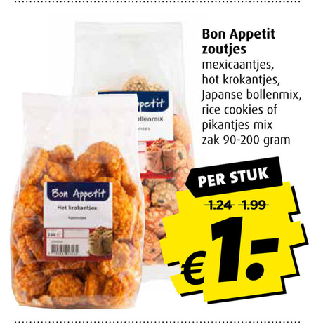 Bon Appetit   rijstzoutjes folder aanbieding bij  Boni - details