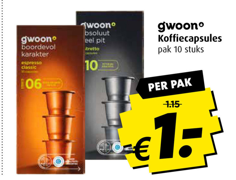 Gwoon   koffiecups folder aanbieding bij  Boni - details