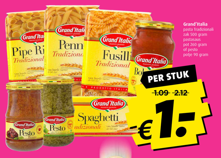 Grand Italia   pesto, pastasaus folder aanbieding bij  Boni - details
