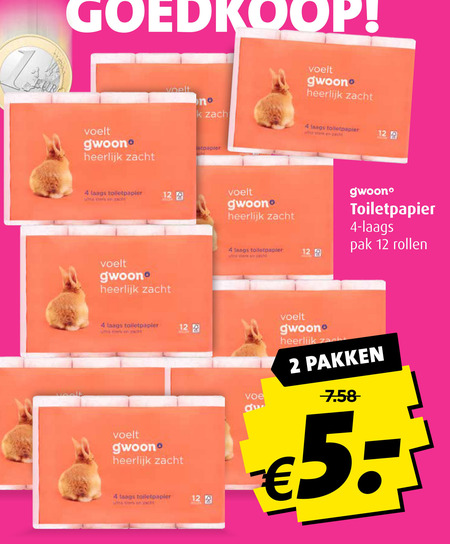 Gwoon   toiletpapier folder aanbieding bij  Boni - details