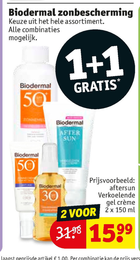 Biodermal   zonnebrandolie, aftersun folder aanbieding bij  Kruidvat - details