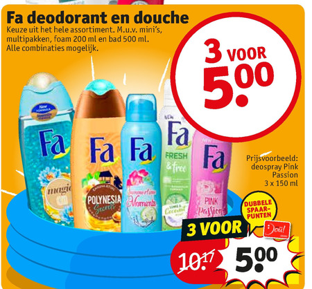 Fa   douchegel, deodorant folder aanbieding bij  Kruidvat - details