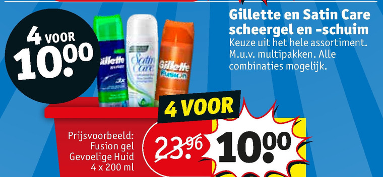 Gillette   scheergel, scheerschuim folder aanbieding bij  Kruidvat - details