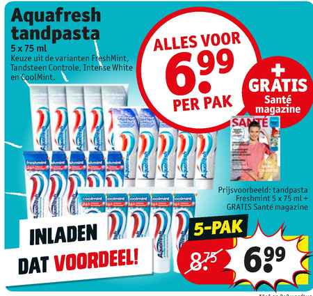 Aquafresh   tandpasta folder aanbieding bij  Kruidvat - details