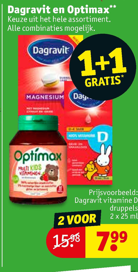 Optimax   multivitaminen folder aanbieding bij  Kruidvat - details