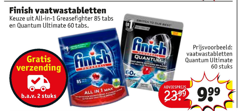 Finish   vaatwasmiddel folder aanbieding bij  Kruidvat - details