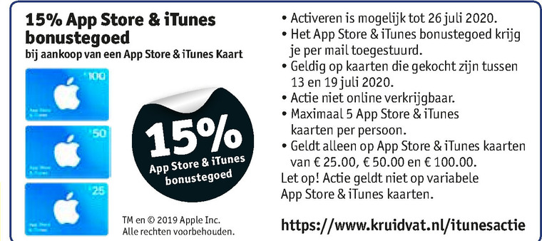 Apple   itunes kaart folder aanbieding bij  Kruidvat - details