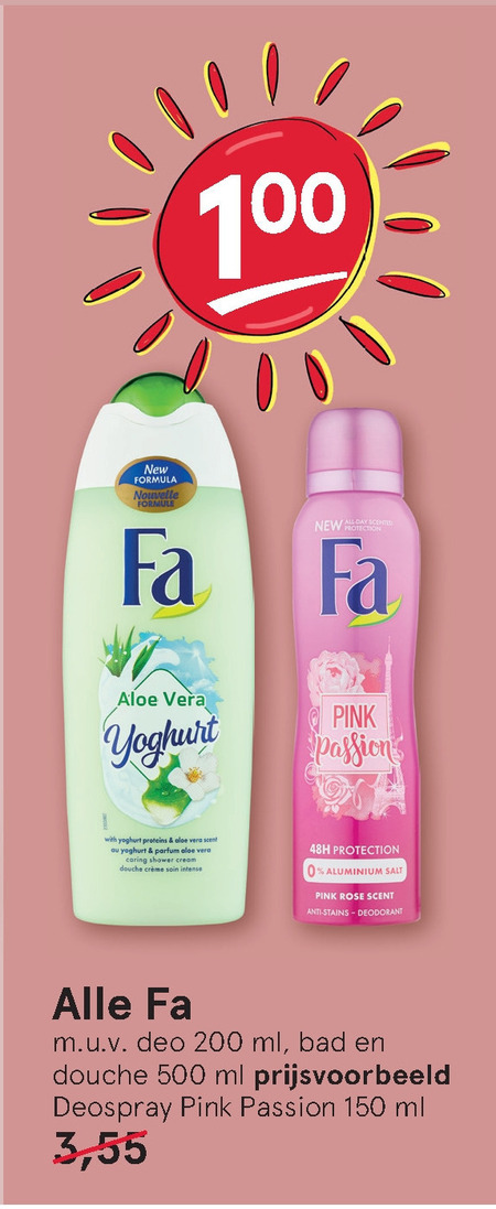 Fa   douchegel, deodorant folder aanbieding bij  Etos - details