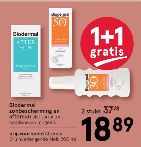 Biodermal   aftersun, zonnebrandolie folder aanbieding bij  Etos - details