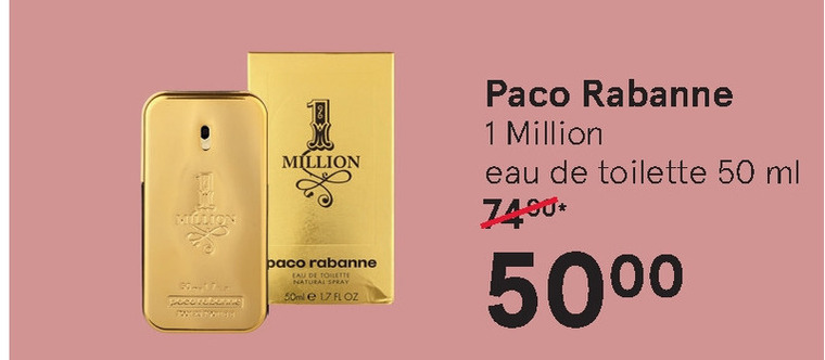 Paco Rabanne   eau de toilette folder aanbieding bij  Etos - details