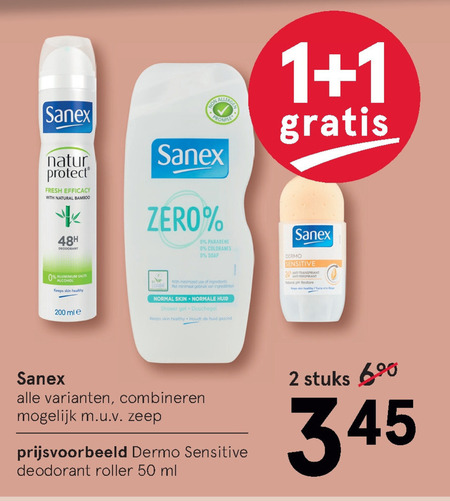 Sanex   deodorant, douchegel folder aanbieding bij  Etos - details