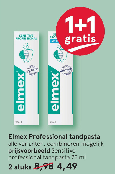 Elmex   tandpasta folder aanbieding bij  Etos - details