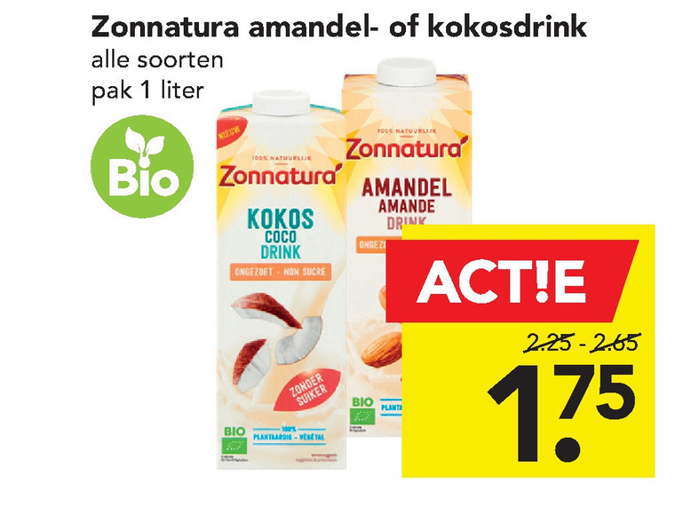 Zonnatura   soja melk folder aanbieding bij  Deen - details