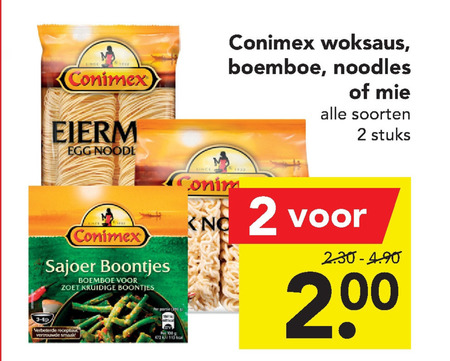 Conimex   mie, boemboe folder aanbieding bij  Deen - details