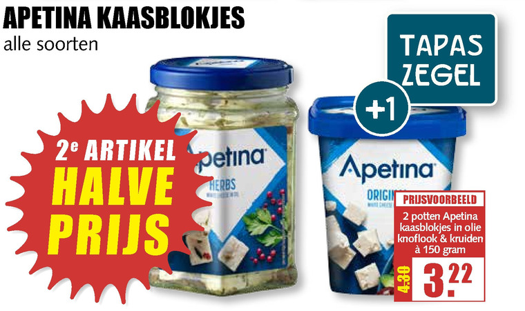 Apetina   feta folder aanbieding bij  MCD Supermarkt Basis - details