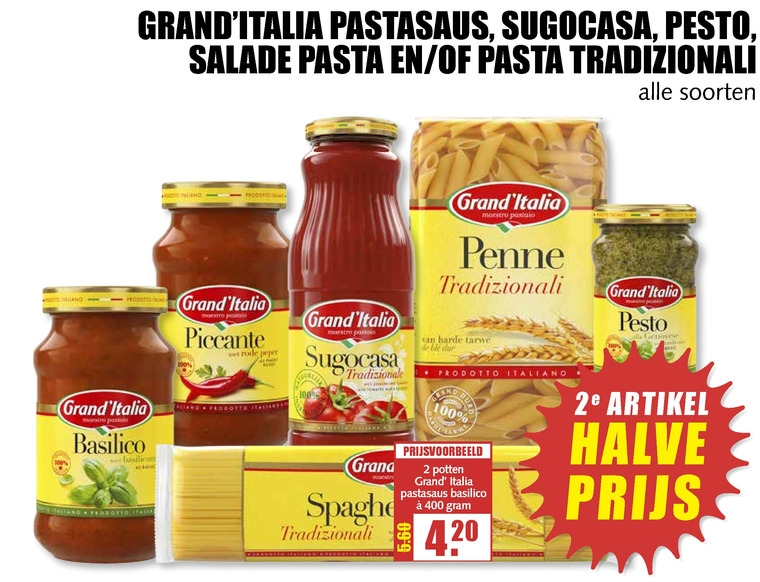 Grand Italia   spaghetti, pasta folder aanbieding bij  MCD Supermarkt Basis - details