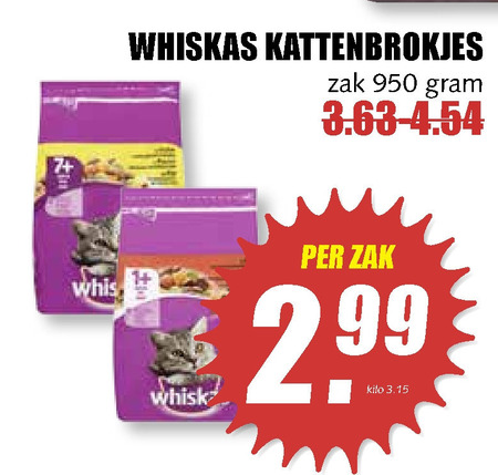 Whiskas   kattenvoer folder aanbieding bij  MCD Supermarkt Basis - details