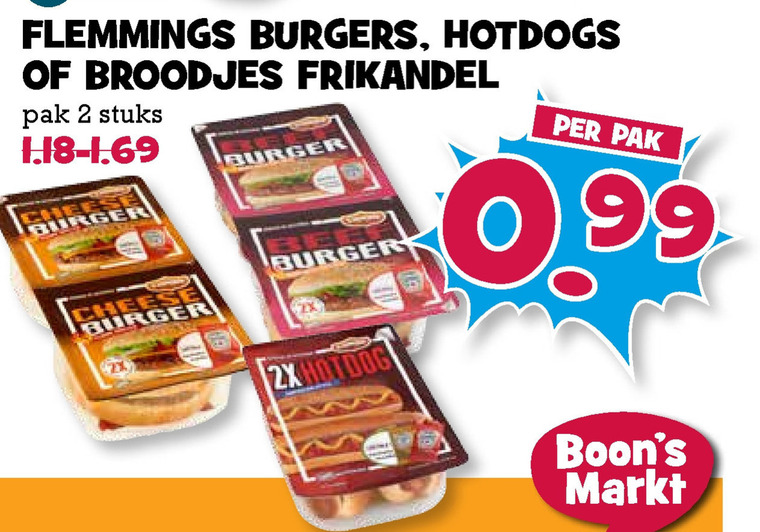 Flemmings   broodje hotdog, frikandelbroodjes folder aanbieding bij  Boons Markt - details