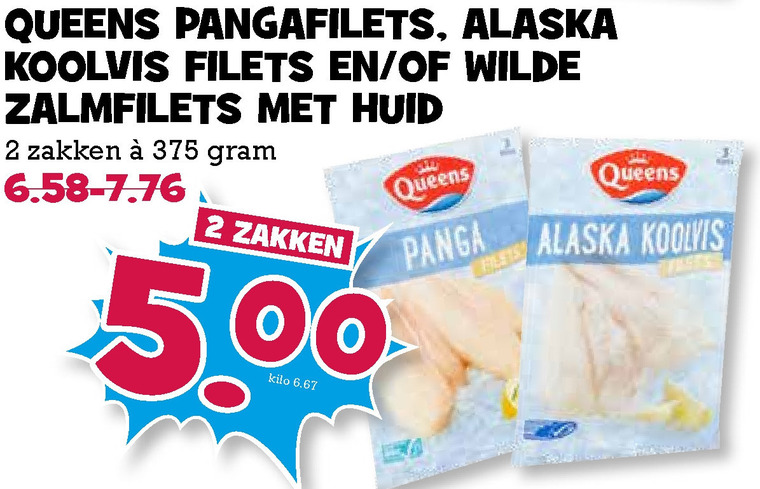 Queens   pangasius, koolvis folder aanbieding bij  Boons Markt - details