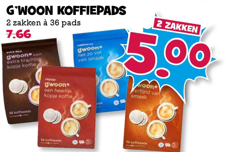 Gwoon   koffiepad folder aanbieding bij  Boons Markt - details