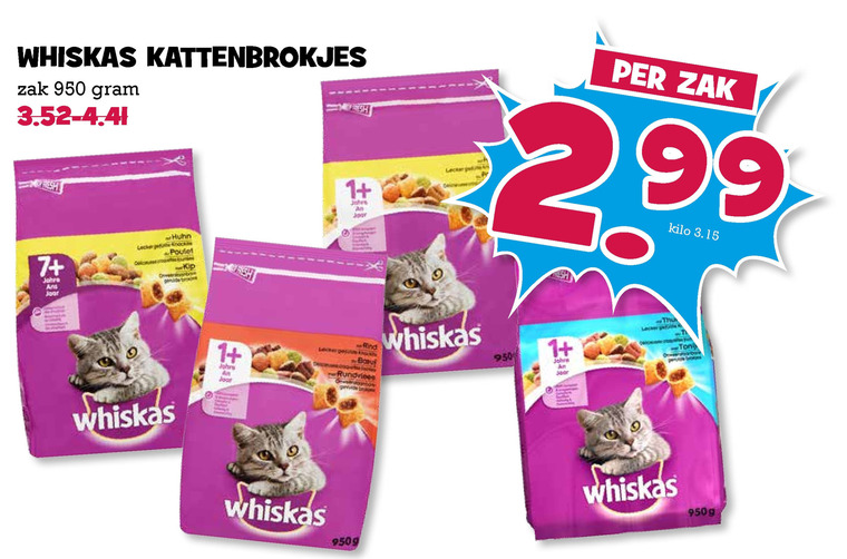 Whiskas   kattenvoer folder aanbieding bij  Boons Markt - details